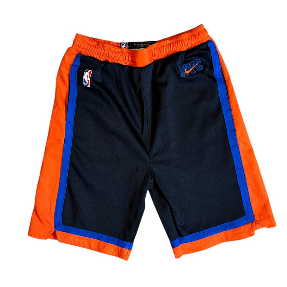 New York Knicks Nike City Edition Shorts Black/Orange Size YL - Like New